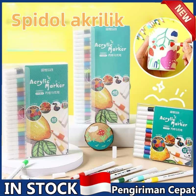 

[COD] Pen Akrilik Marker Warna Cepat Kering Tahan Air / Spidol Acrylic Painter / Menggambar Kreativitas Seni Edukasi Anak