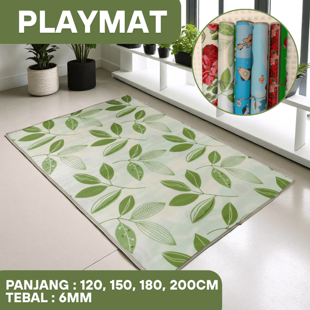 Tikar Karpet Foam PE Spons Jumbo Tebal 6mm 200, 180, 150, 120 cm Mat Motif Karakter Bolak Balik Spon