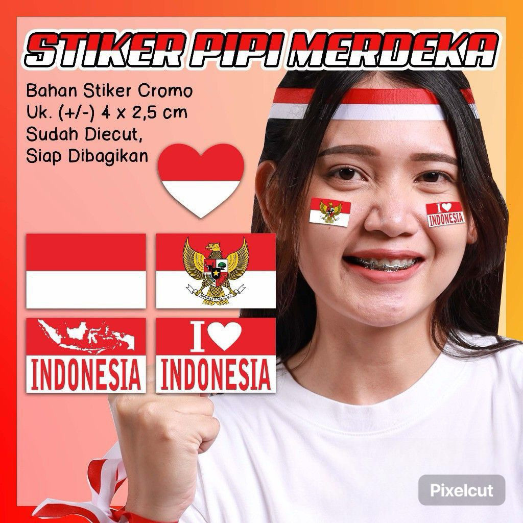 

Stiker Pipi 17 Agustus 25 pcs Stiker Merah Putih Dirgahayu Indonesia Stiker Bendera
