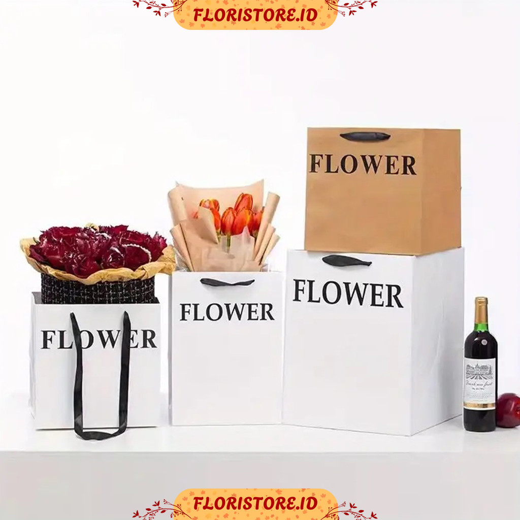 

PAPER BAG FLOWER BOX / KERANJANG BUKET BUNGA / AKSESORIS BUKET / FLORIST BAG SUPPLY / FLOWER BASKET / PAPER BAG