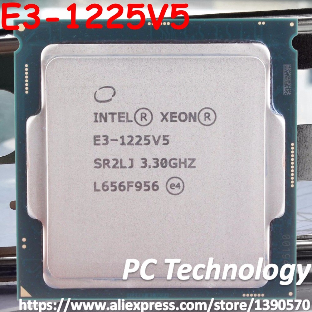 Original Intel Xeon E3-1225V5 CPU 3.30GHz 8M 80W LGA1151 E3-1225 V5 Quad-core E3 1225 V5 processor E