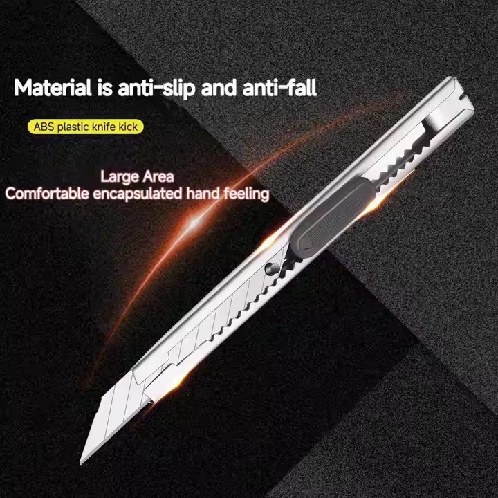 

Pisau Cutter Mini Stainlees Pemotong Serbaguna Cutter Besi Kecil Ringan Efektif Murah