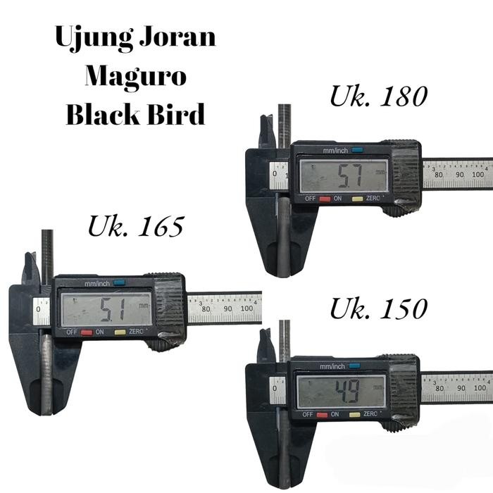 Ujung Joran Pancing Maguro BLACK BIRD FULL FUJI 150-180cm Bahan CARBON - 165 CM