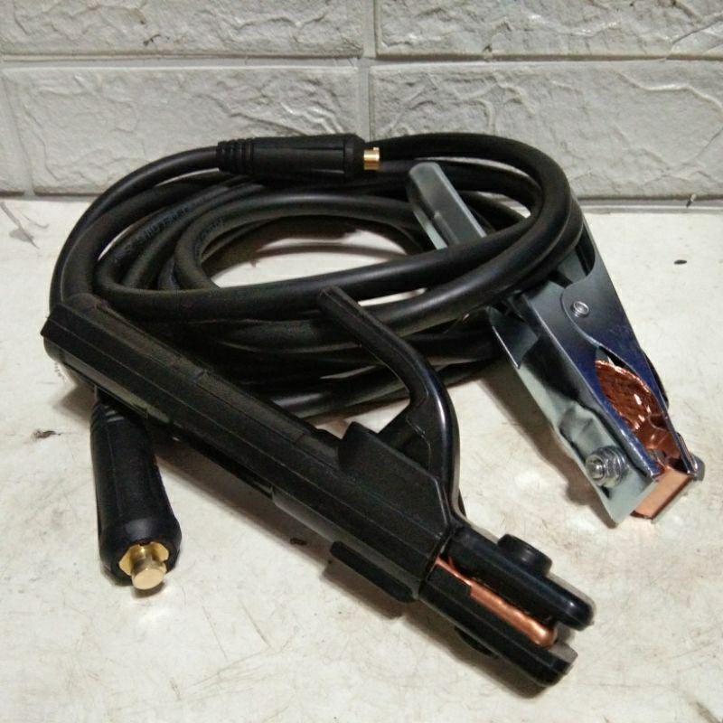 Kabel Las Set 5 Meter Tang Las Tang Massa Las Kabel Mesin Las Listrik 25mm Rhino