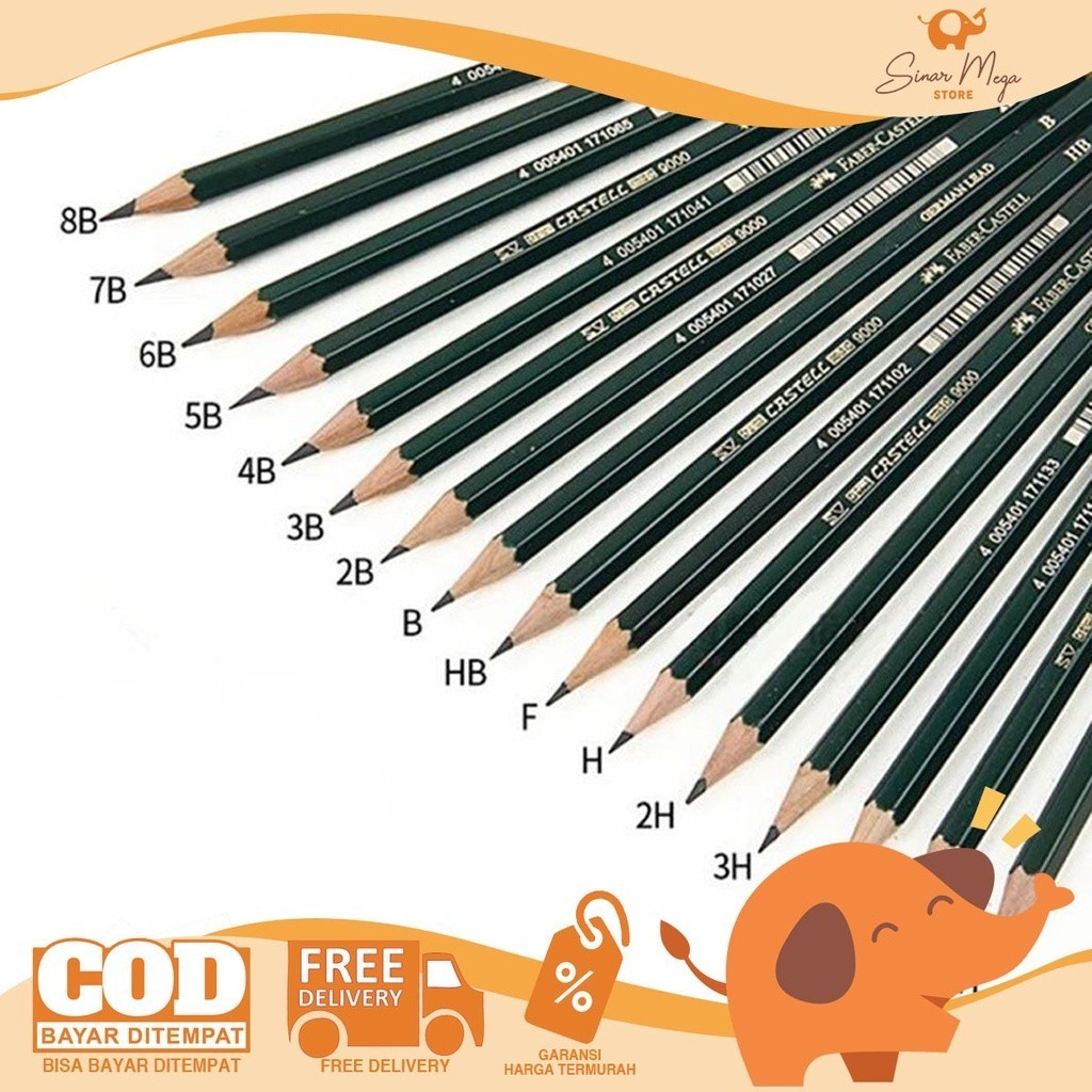 

Faber Castell Pensil B 2B 3B 4B 5B 6B 7B 8B HB F H 2H 3H 4H 5H 6H