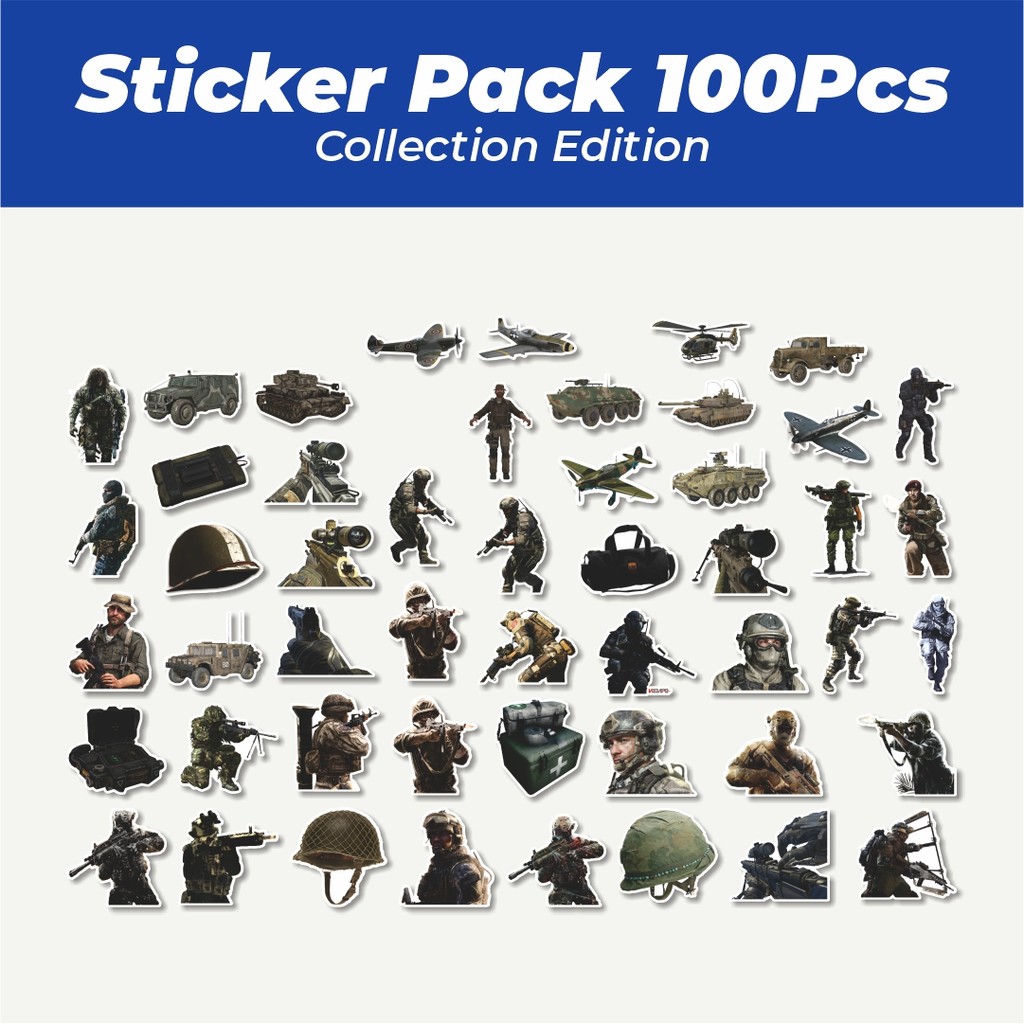 

Hot Stiker Military Enthusiast Series B [Seri Penggemar Militer] Lucu Anti Air Stikers Berperekat Waterproof Sticker Decal Buat Motor Helm Buku Journal Koper Casing HP Laptop Botol Minum