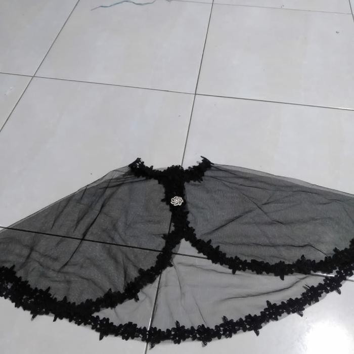 BARU Selendang Pesta Pengantin Hitam Bolero Pengantin Transparan