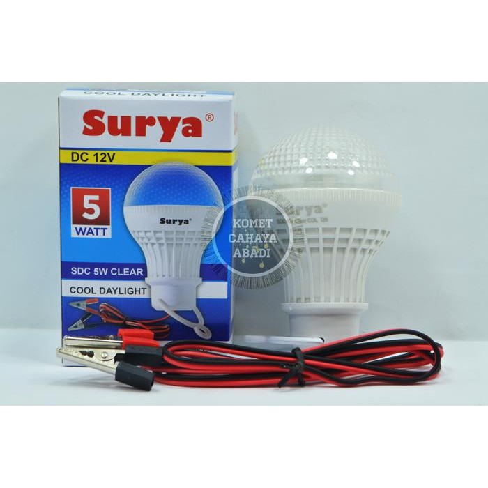 Lampu Aki 12V Led Bohlam Emergency / Lampu Led Dc SDC-5W Clear Surya