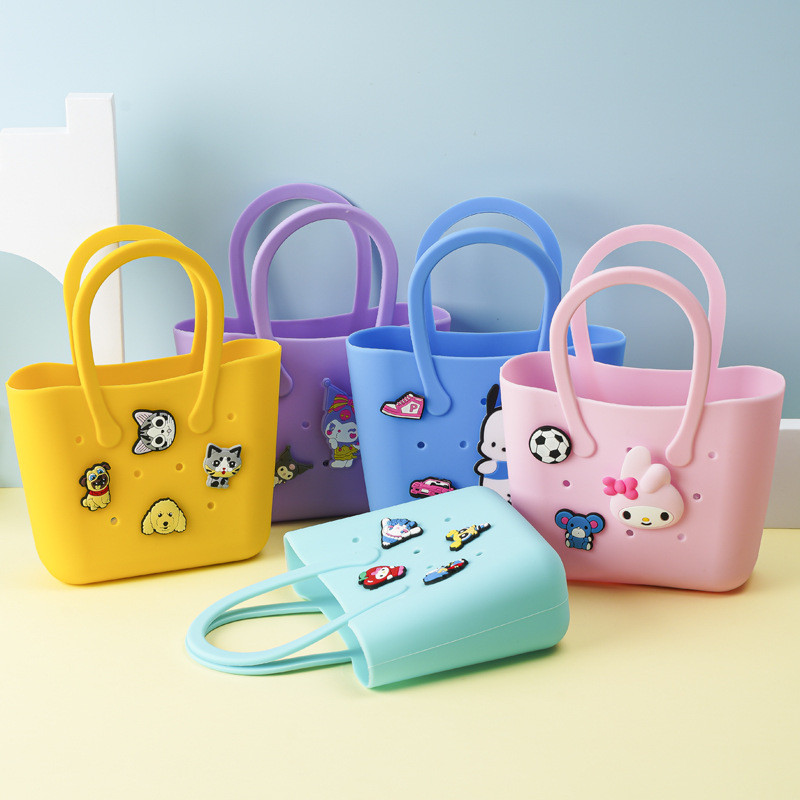 TAS HANDBAG ANAK PEREMPUAN TAS SILIKON ANTI AIR WARNA CUTE