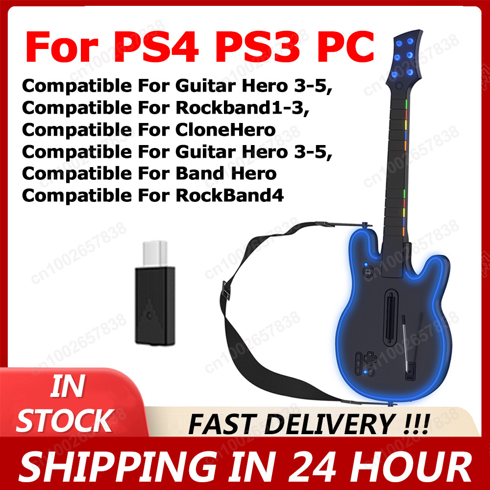 Wireless Gaming Controller Guitar Hero Rock Band 2.4G Remote Guitar Handle For PS3 PS4 PC Guitar Her