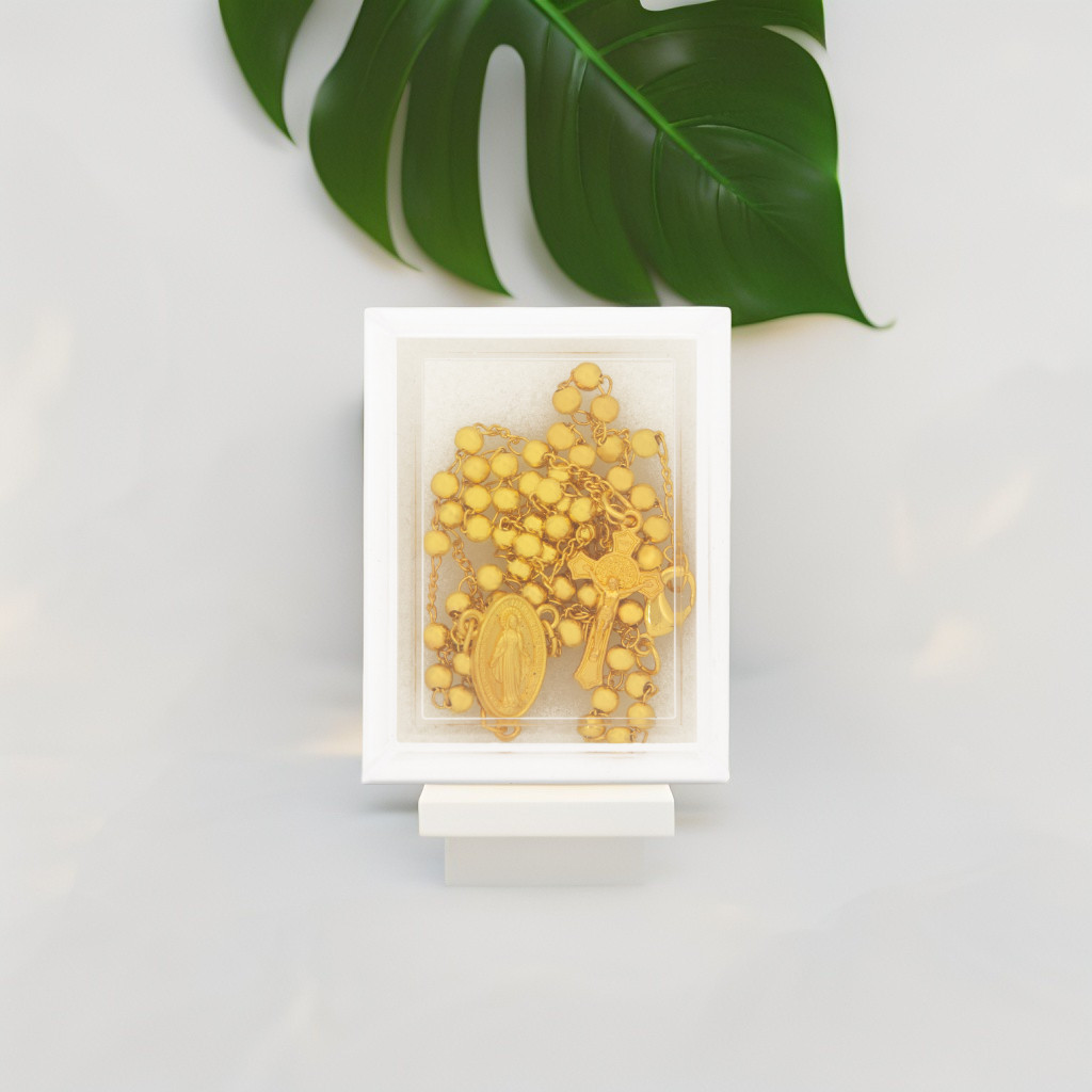 KALUNG ROSARIO KATOLIK MONEL 4 MM / KALUNG ROSARIO KATOLIK / ROSARIO EMAS