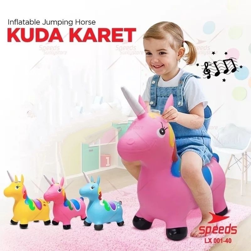 FT Kuda Kudaan Karet Jumping Animal Mainan Tunggang Anak Genjot Hewan