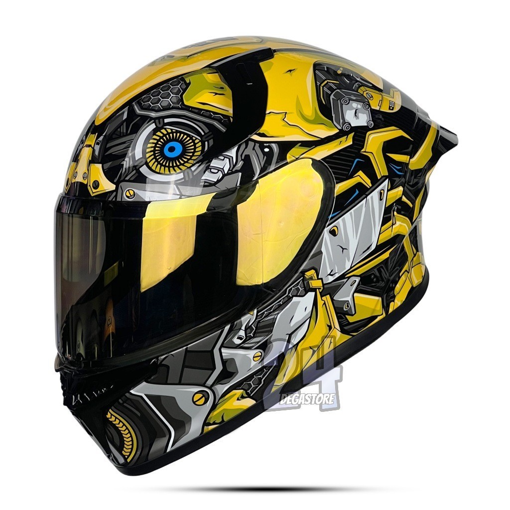 Helm SKJ FALCON Full Face Bumblebee Gundam MURAH KECE