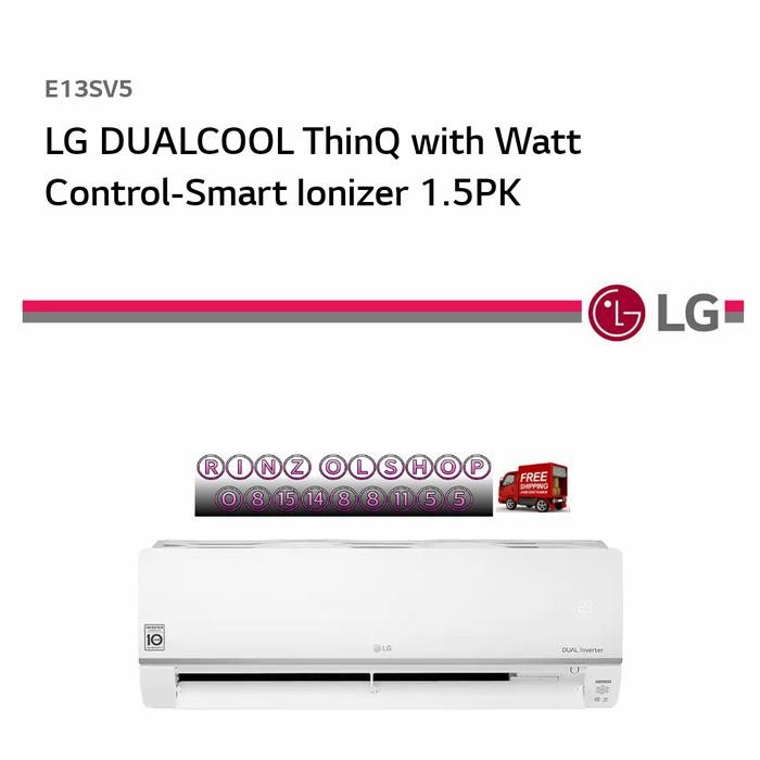 AC 1.5PK LG E13SV5 DUALCOOL INVERTER THINQ WATT CONTROL IONIZER 1.5 PK