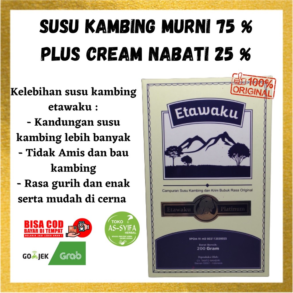 

Susu Kambing Etawaku Platinum | Susu Kambing Murni Bubuk Rasa Original