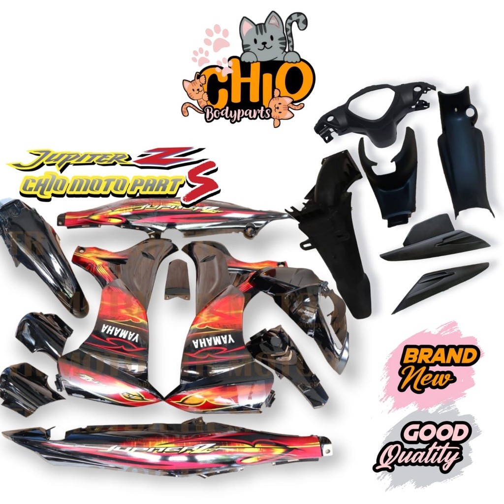 Full Cover Body Jupiter Z New Burhan 2008 Hitam Full Set Halus Bodi Jupiter Z Burhan Body Jupiter Z 