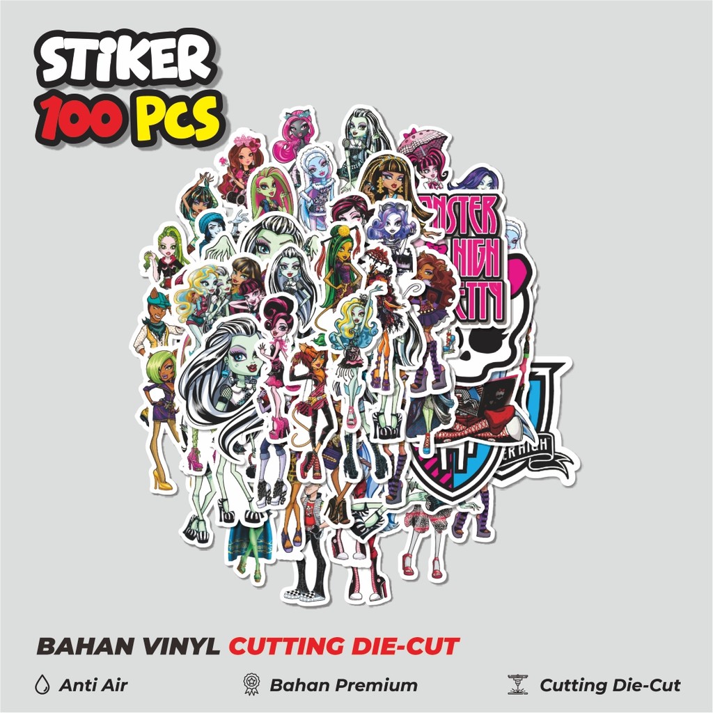 

Terbaru! 50 pcs Stiker Monster High Series 3 Dekorasi Lucu Kreatif untuk Notebook, Skateboard, HP