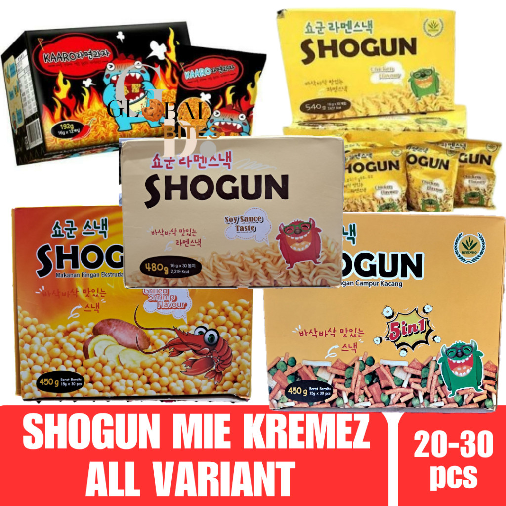 

Ready Mie Kremes Shogun Halal / Shogun Snack / Kaaro Mie Kremes Korea / Shogun Mie Kremes Korea / Kaaro Mie