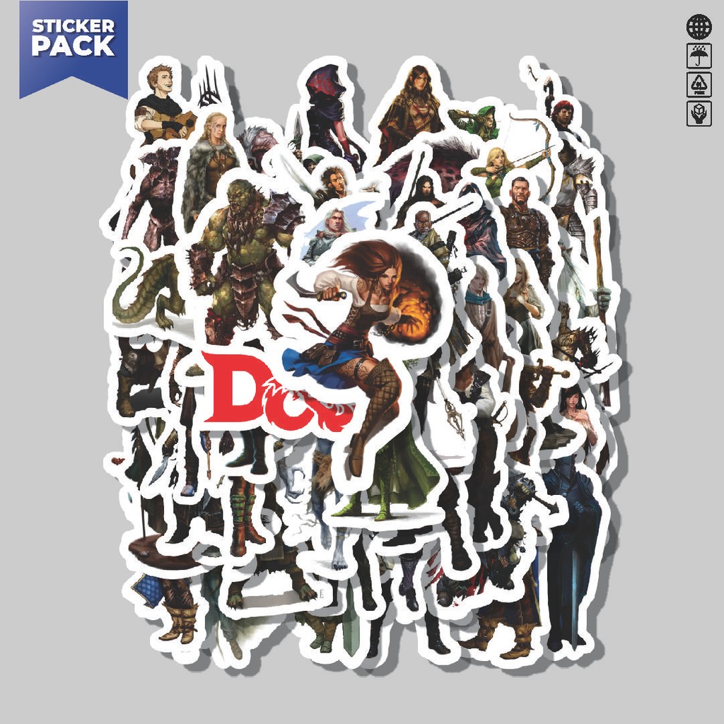 

[100PCS]Stiker Pack Stiker Dungeon And Dragons Series 3 Aesthetic Vinyl Anti Air Dekorasi Sticker Laptop Buku Journal Koper Helm Casing HP Gitar Helm Skateboard