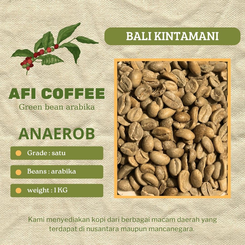 

GreenBean Arabika Bali kintamani anaerob | biji kopi mentah 1kg