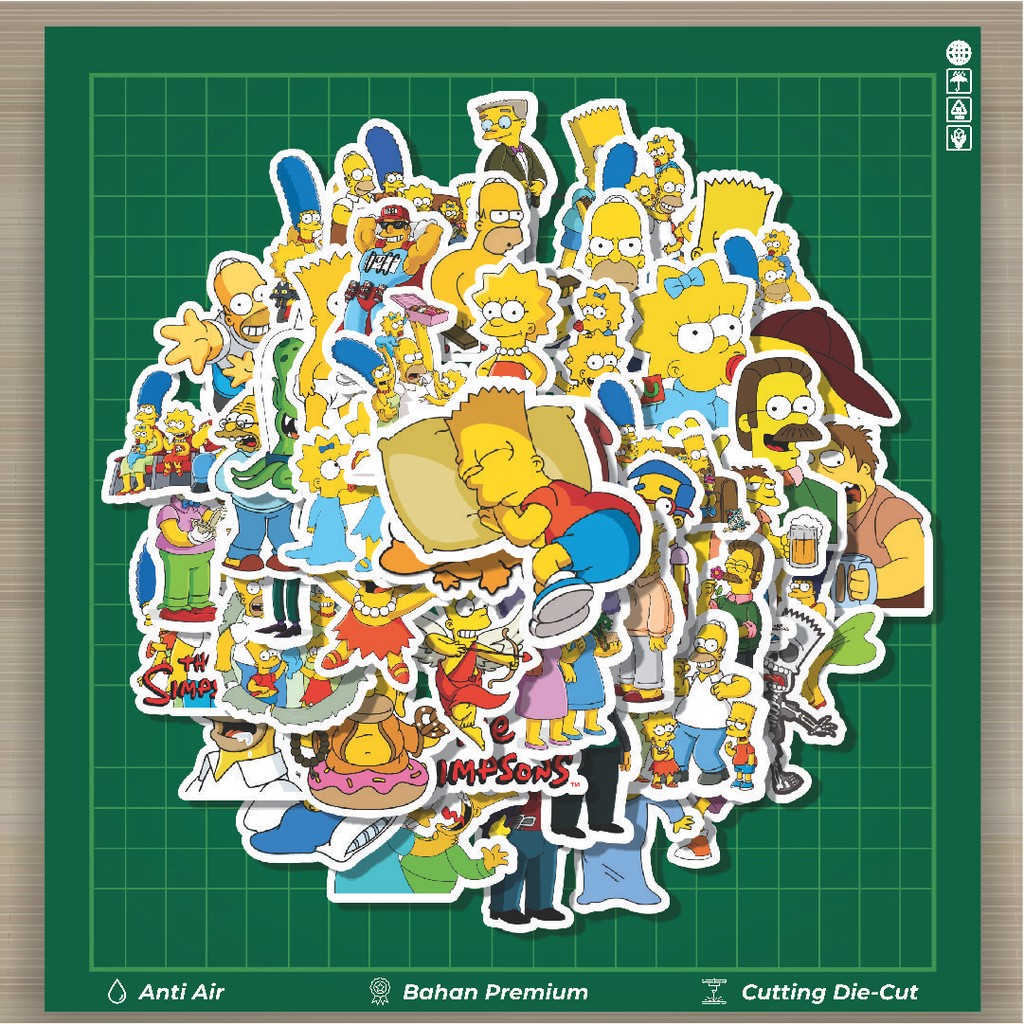 

HOT 50 PCS STIKER Stiker Kartun The Simpsons Series - SIMPSONS 1 Stiker Fashion Cars Decal Dingin Kartu Album Custom Vinyl Anti Air- Sticker Aesthetic Buku Journal Koper Casing HP Tablet Laptop Helm Motor Botol Minum