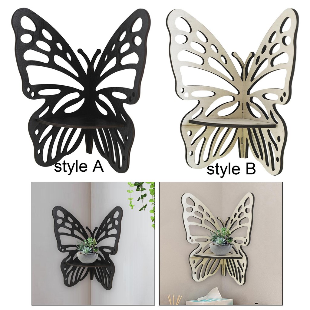 

Butterfly Corner Shelf Butterfly Shape Storage Rack for Office Bathroom Dorm