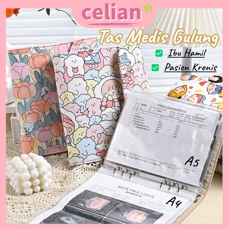 

【50 Lembar】Tas Dokumen Medis A5/A4 Untuk Ibu Hamil & Pasien Kronis | Bisa Digulung, Anti Air, Bebas Kusut | Map Arsip USG / Cek Darah / Obat✅ Free Insert Multifungsi