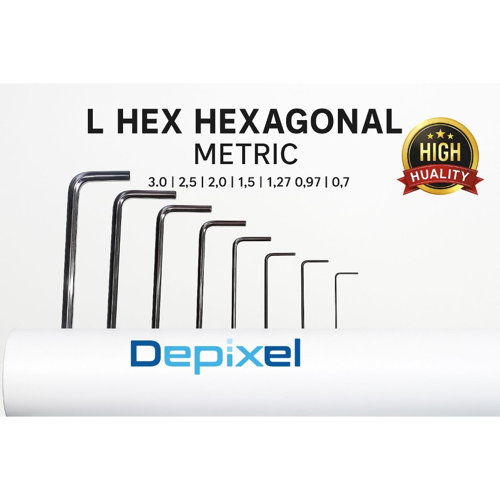 Kunci L Hex Hexagonal 0.7 0.9 1.27 1.5 2.0 2.5 3.0