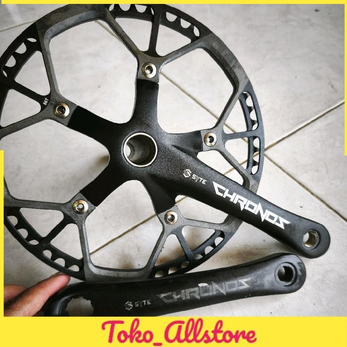 Obral crank hollowtech 2 syte chronos 56T alloy tanpa BB sepeda lipat minion fixie federal dll