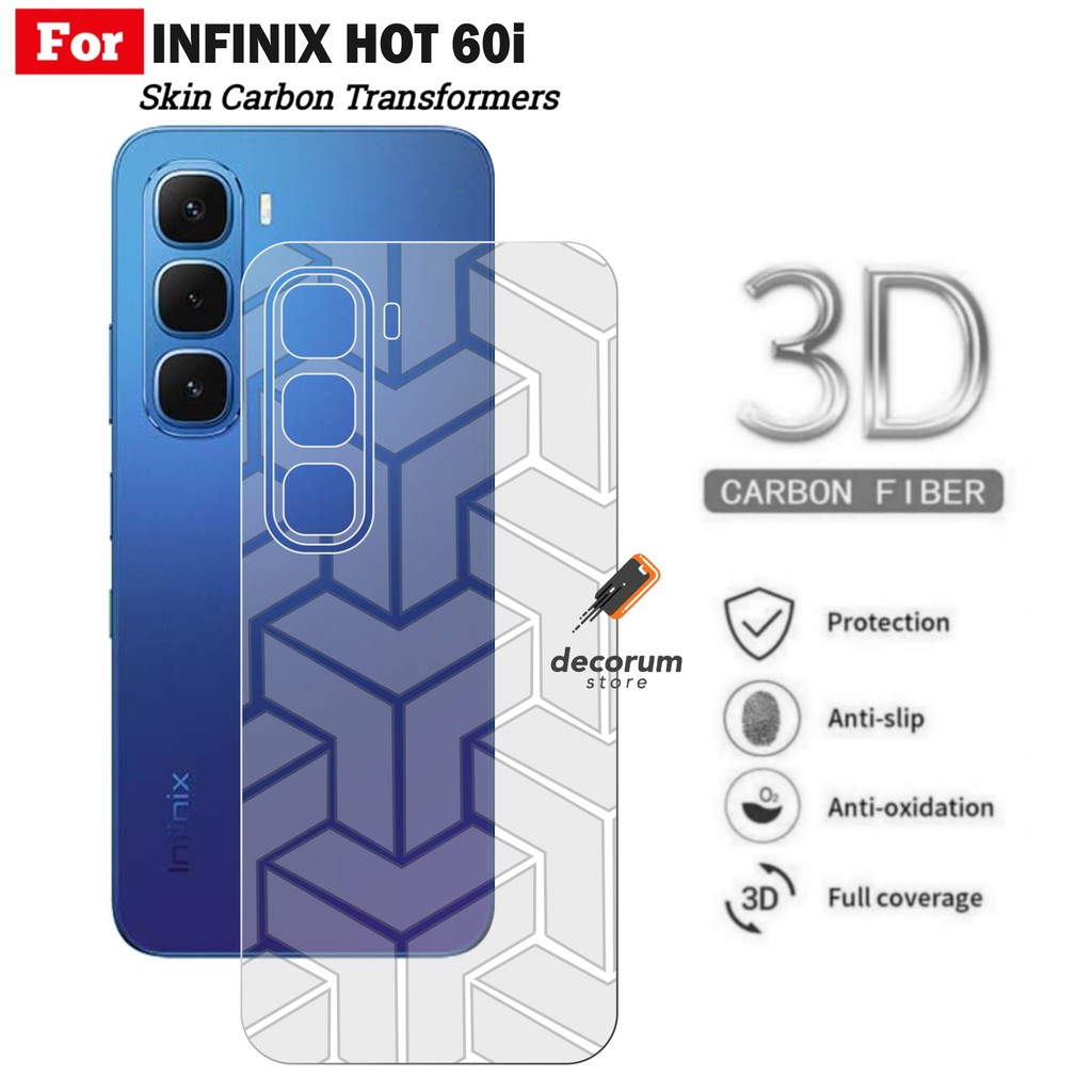 Skin Infinix Hot 60i 60 Pro + Garskin Motif Transformers Belakang