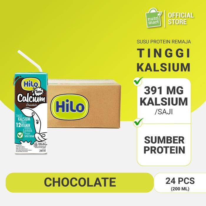 

promo HiLo Teen Chocolate 200ml (24 Pack) -Susu Tinggi Kalsium terlaris