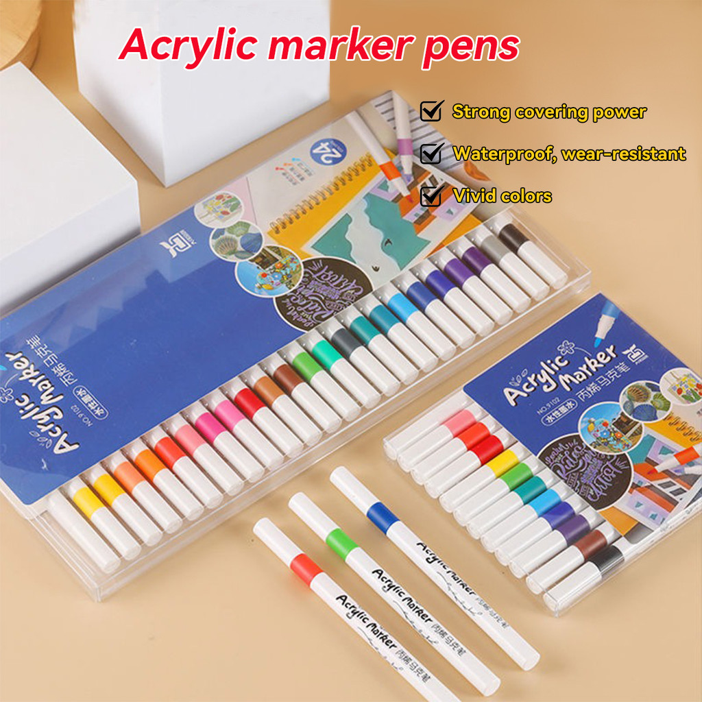 

Acrylic marker pen set/12-60 colors/multi-purpose art watercolor pen/quick drying/student painting marker/stationery supplies