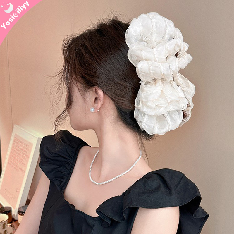 COD Awan Gelembung Jepitan Rambut Super Besar Pita Wanita Mewah Jepitan Rambut Jepitan Hiu-YC