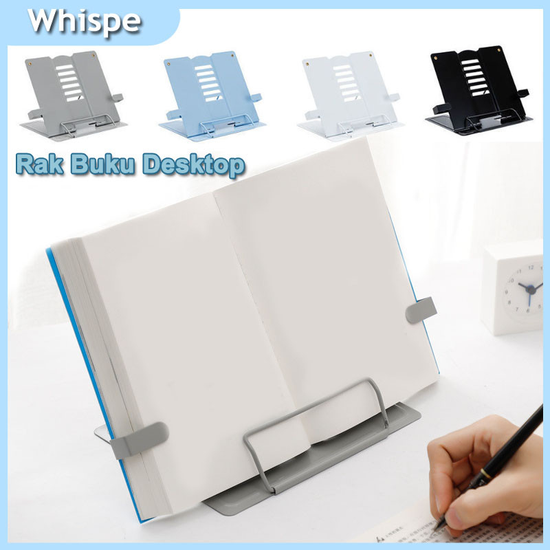 

Rak Buku Desktop/Rak Bacaan Pelindung Mata Penyangga Buku Berdiri Bracket Book Stand Teks Reading Holder Metal Adjustable
