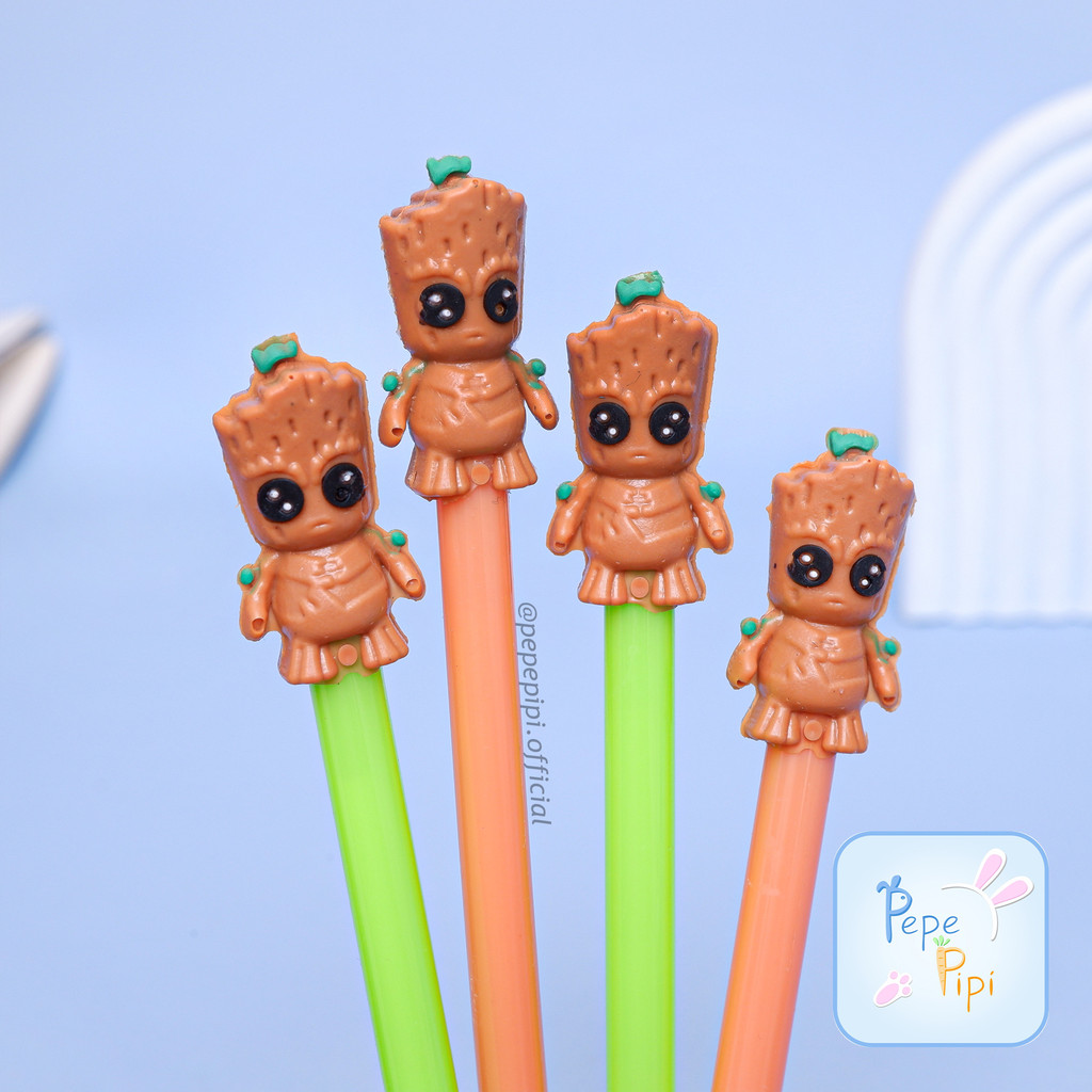 

Pena Gel Groot Alien Kayu Kebal Pen Pulpen Bolpen Gelpen Karakter Murah Lucu Unik