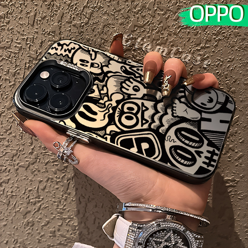 Coretan Monster Glossy Hologram PC Case OPPO A18 A57 A16 A15 A17 A60 A3x A3s A5s A54 A53 A12 A31 A58