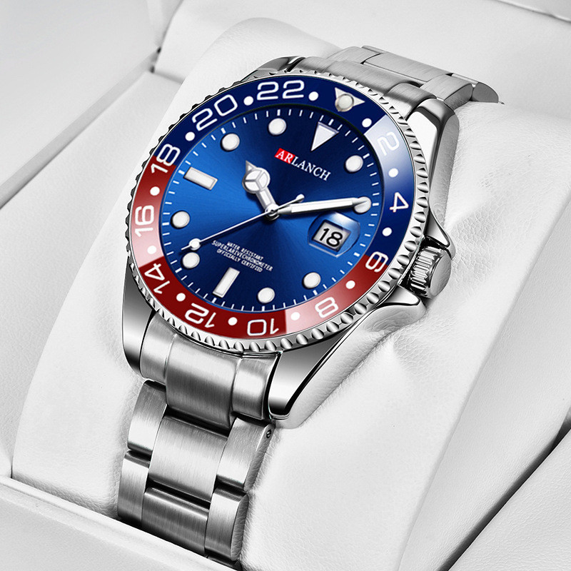 ARLANCH 305 Fashion Men's Steel Quartz Watch Night Light Date Simulation Leisure Sports Business Wat