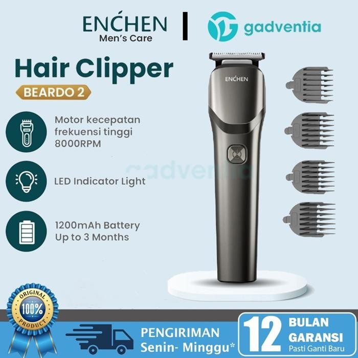 ENCHEN Beardo 2 Hair Clipper Alat Pencukur Rambut Elektrik Portable - Beardo 2 Black