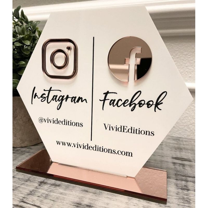 Acrylic Social Media Bussiness Plakat Sosmed Toko