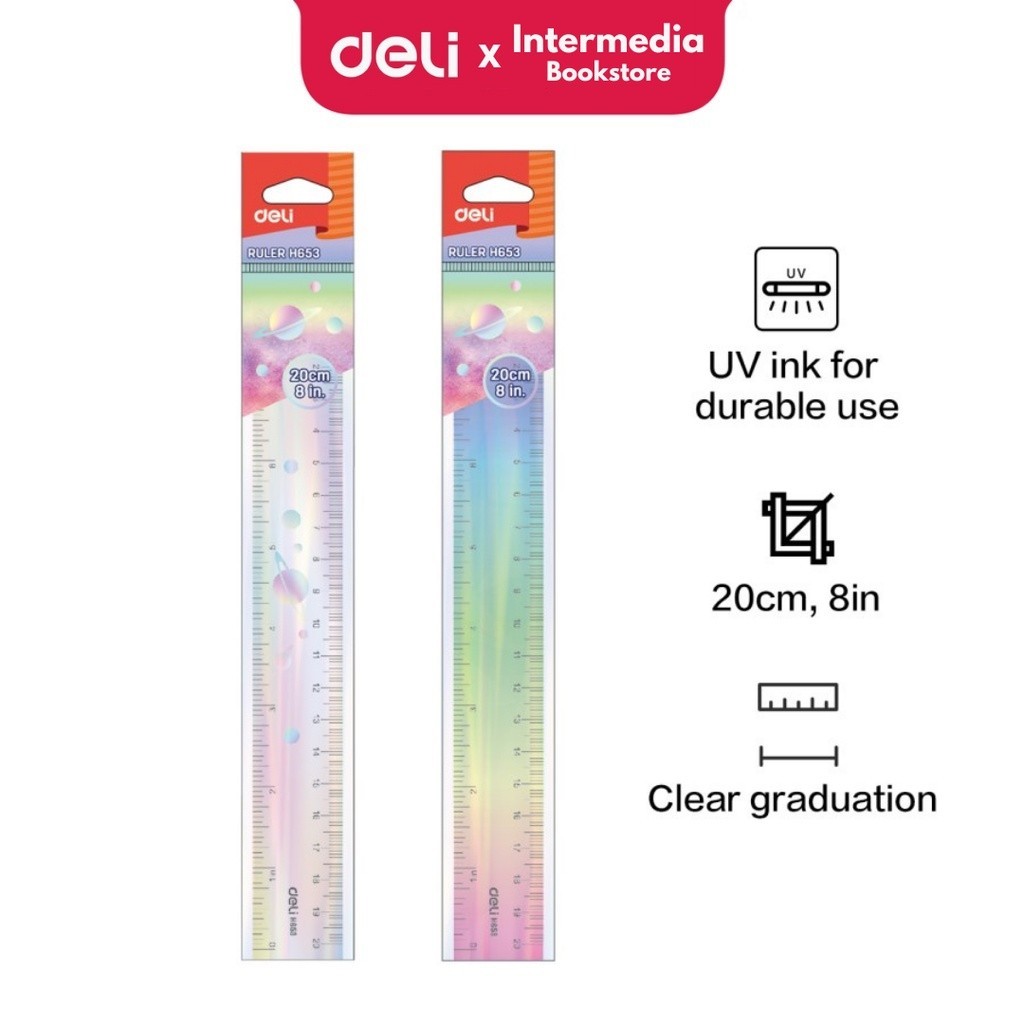 

Deli Penggaris 20 cm, 8 inch tidak mudah patah & Tahan Lama EH653