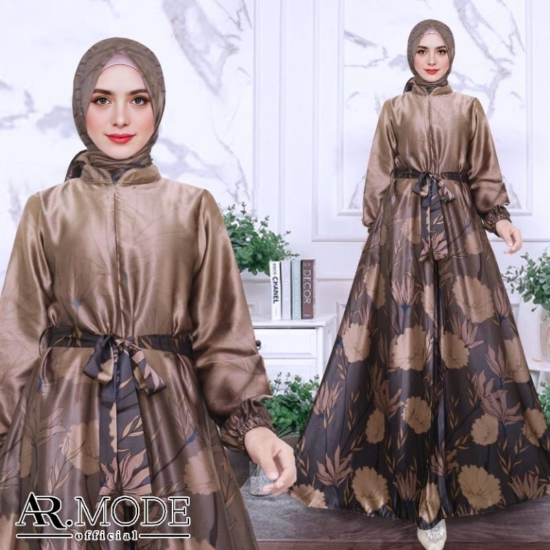 Gamis SET HIJAB Segi Empat Silk Allsize dan Jumbo