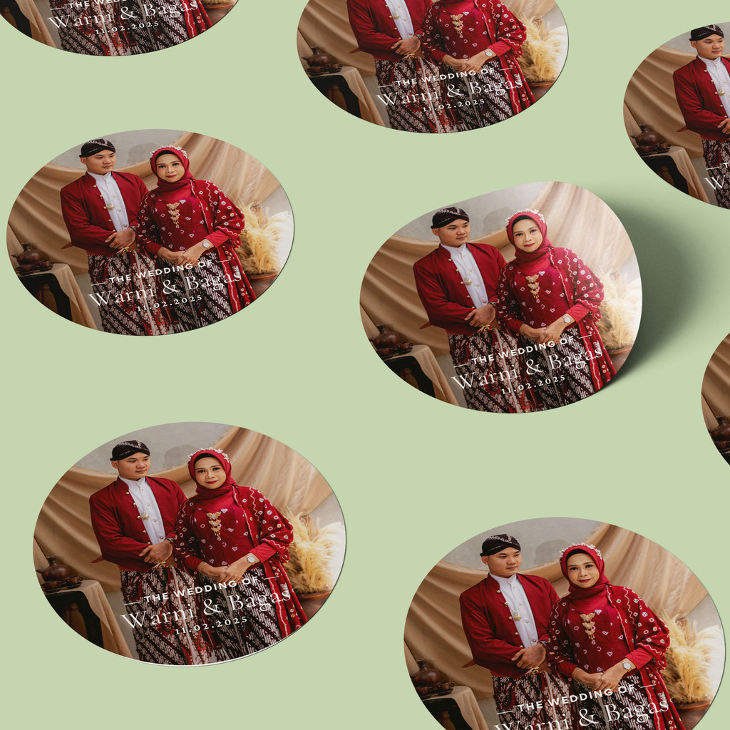 

[ISI SD 125pcs] Sticker Souvenir Bulat Stiker Wedding Pernikahan Lingkaran WB42
