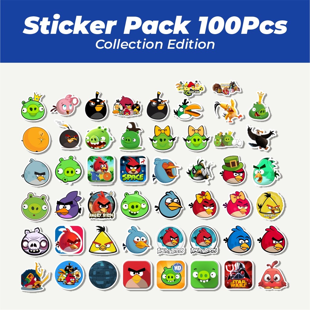 

Hot Stiker Game Series Angry Birds Mobile Character Mix 3 Lucu Anti Air Stikers Berperekat Waterproof Sticker Decal Buat Motor Helm Buku Journal Koper Casing HP Laptop Botol Minum