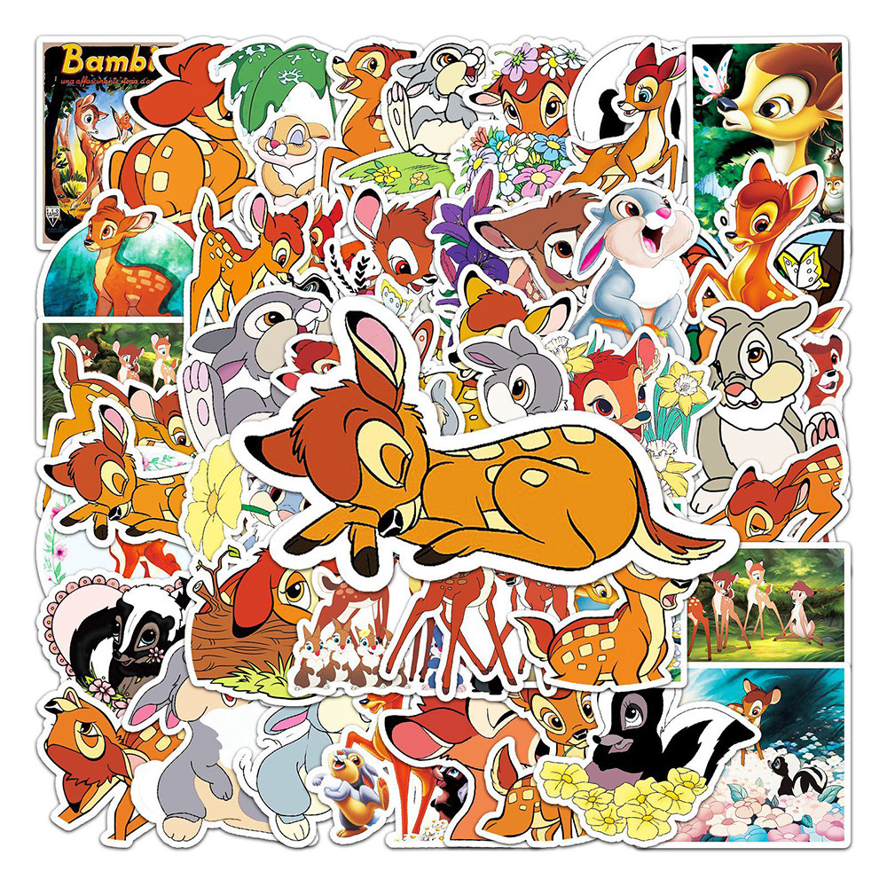 

10/30/50pcs Disney Cartoon Bambi Stickers for Kids DIY Suitcase Laptop Diary Waterproof Cute Anime Sticker Packs Kids Toys