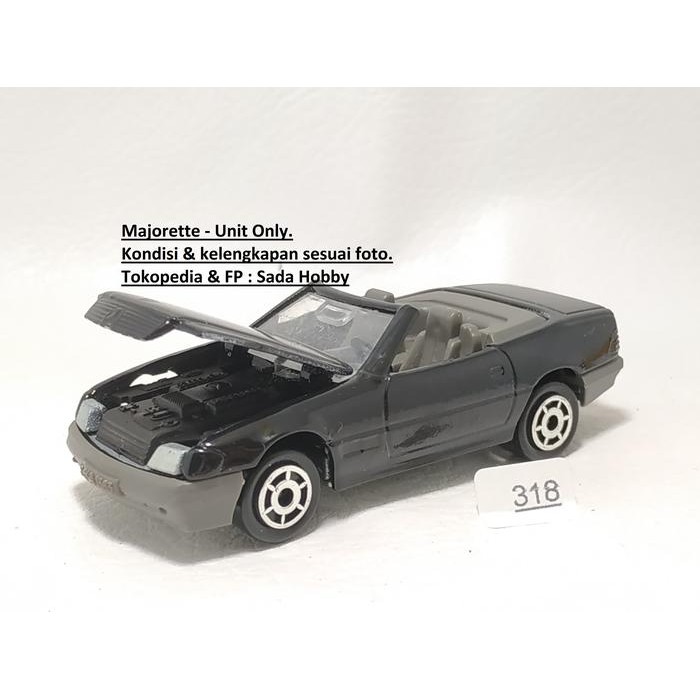CSM... Diecast Majorette Mercedes Benz 500 SL Cabriolet Hitam Unit Only