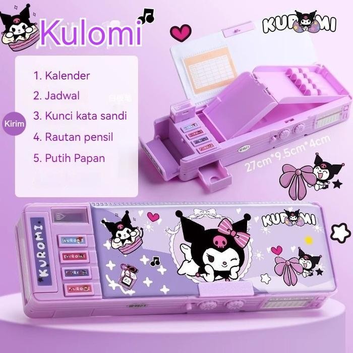 

【Ready Stock】KOTAK PENSIL/Bahan Tahan Air Kuromi Tempat Pensil Password /Multifungsi Lapis Ganda Berkapasitas Besar Lucu- Termasuk Rautan Pensil Kotak Alat Tulis - Ungu kuromi