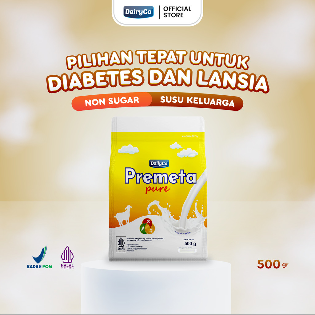 

DairyGo Pure 500gr – Susu Etawa Plain Bebas Gula, Cocok untuk Tulang & Sendi
