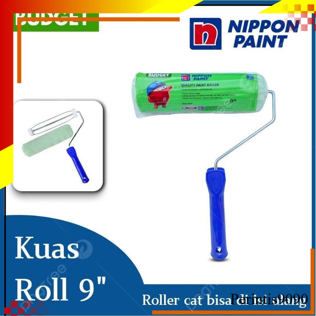 Kuas Roll Cat Nippon Paint Hijau 9"