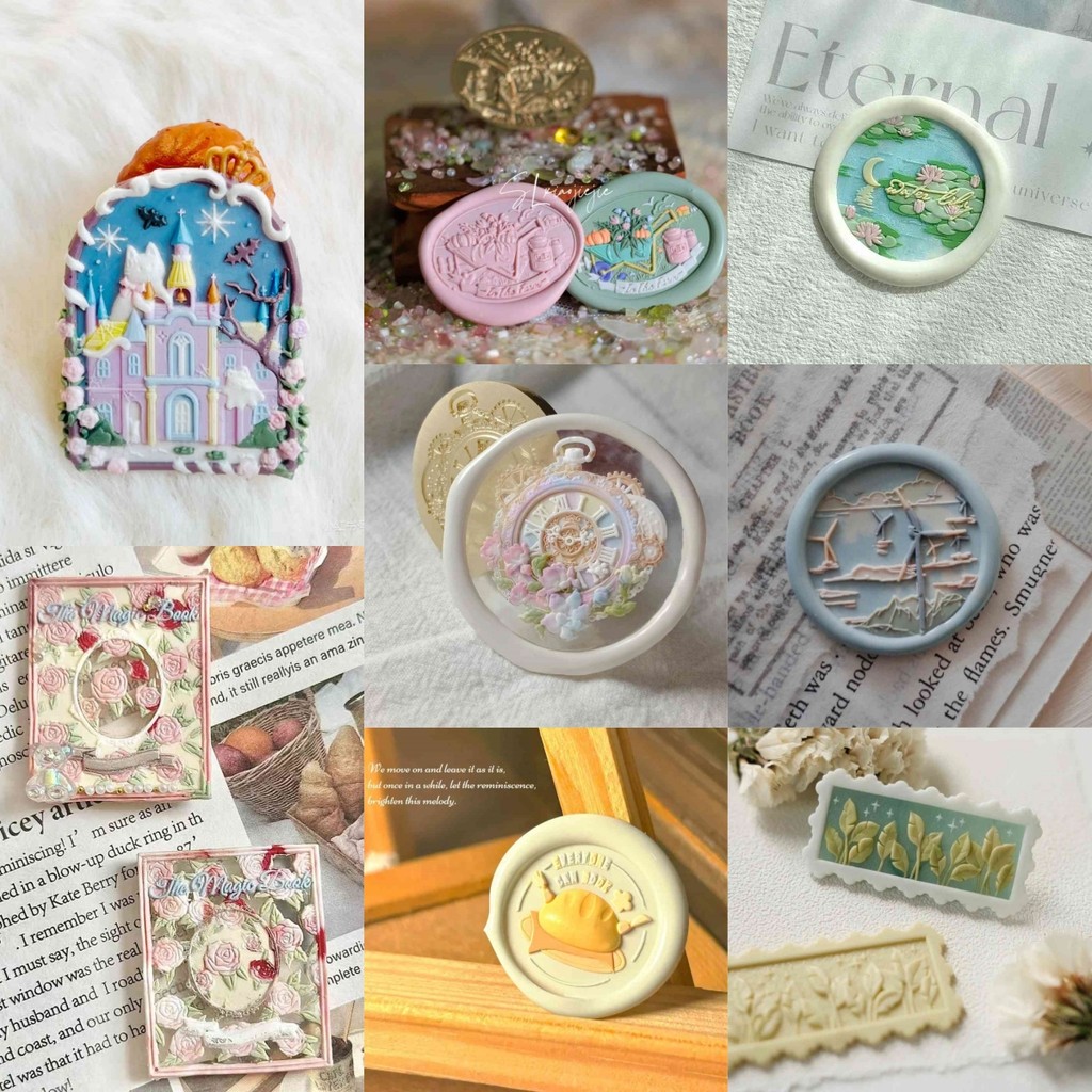 

Creative Stamp Lacquer Seal Head Halloween Hide Meow Alien Multi Layer Relief Carved Bronze Head Envelope Invitation Seal Stamp