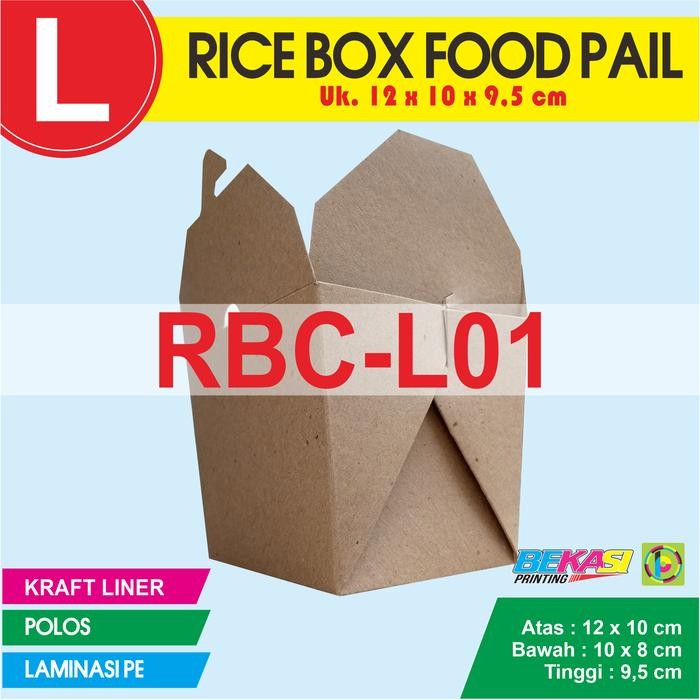 

35 pcs Dus Rice Box Food Pail Coklat Anti Bocor Uk. LARGE - RBC-L01